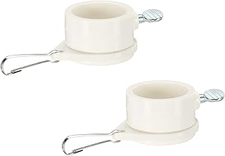 MECCANIXITY Flag Pole Rings Mounting Clips Rotating Adjustable Fasteners 32mm x 27mm White Pack of 2