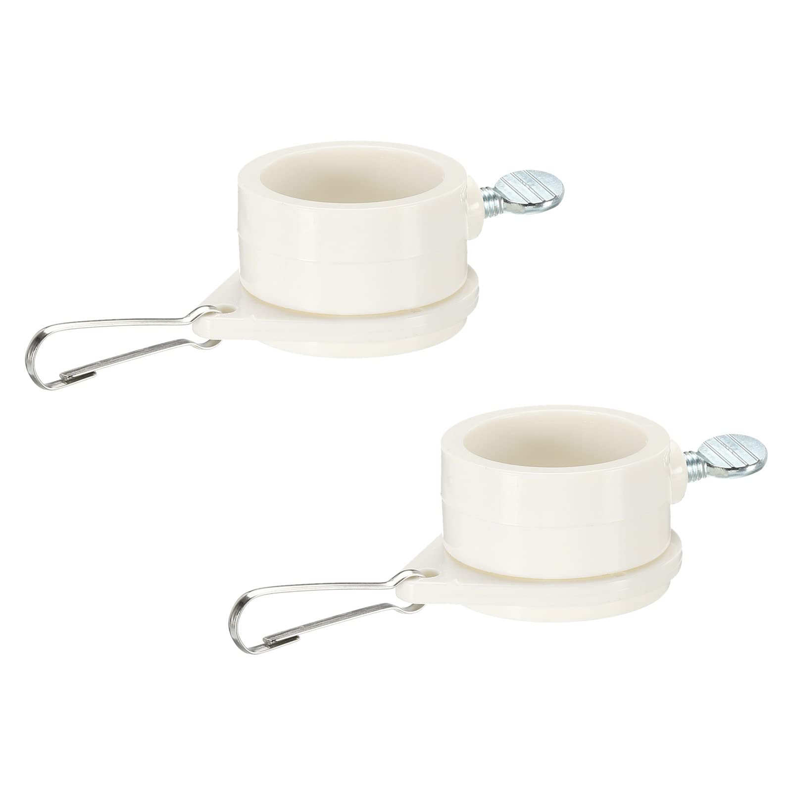 sourcing map 2-Pack Flag Pole Rings Mounting Clips 32mm x 27mm White