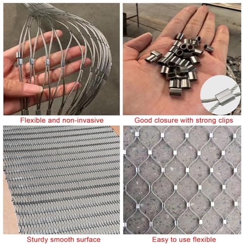 Filet en câble métallique 304 flexible et robuste pour protection antichute