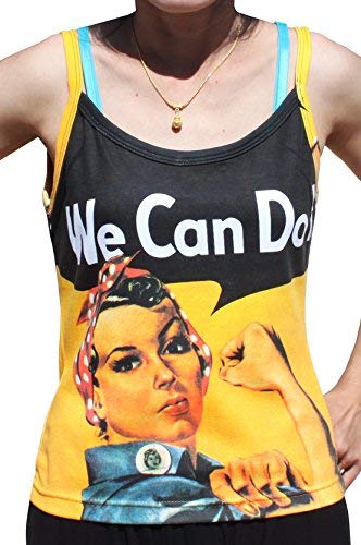 RaanPahMuang Brand Popart Rosie The Riveter Spaghetti Top, X-Large