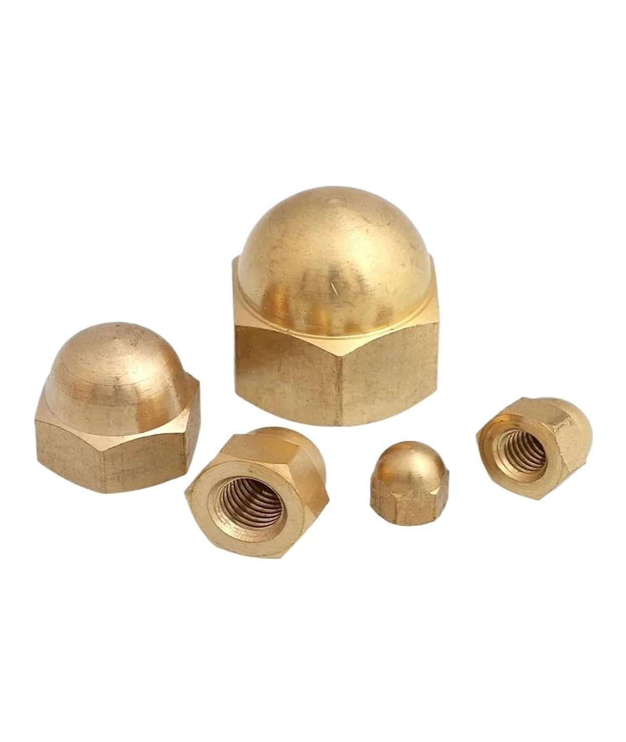 Brass Cap Hex Nuts Decorative Dome Head Cover Semicircle Acorn Nut M3 M4 M5 M6 M8 M10 -M20(M3-10pcs)