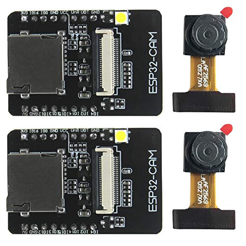 KeeYees 2 Set ESP32-CAM Camera WiFi + Bluetooth Module 4M PSRAM Dual-core 32-bit CPU Development Board with OV2640 2MP Camera Module Support Image WiFi Upload