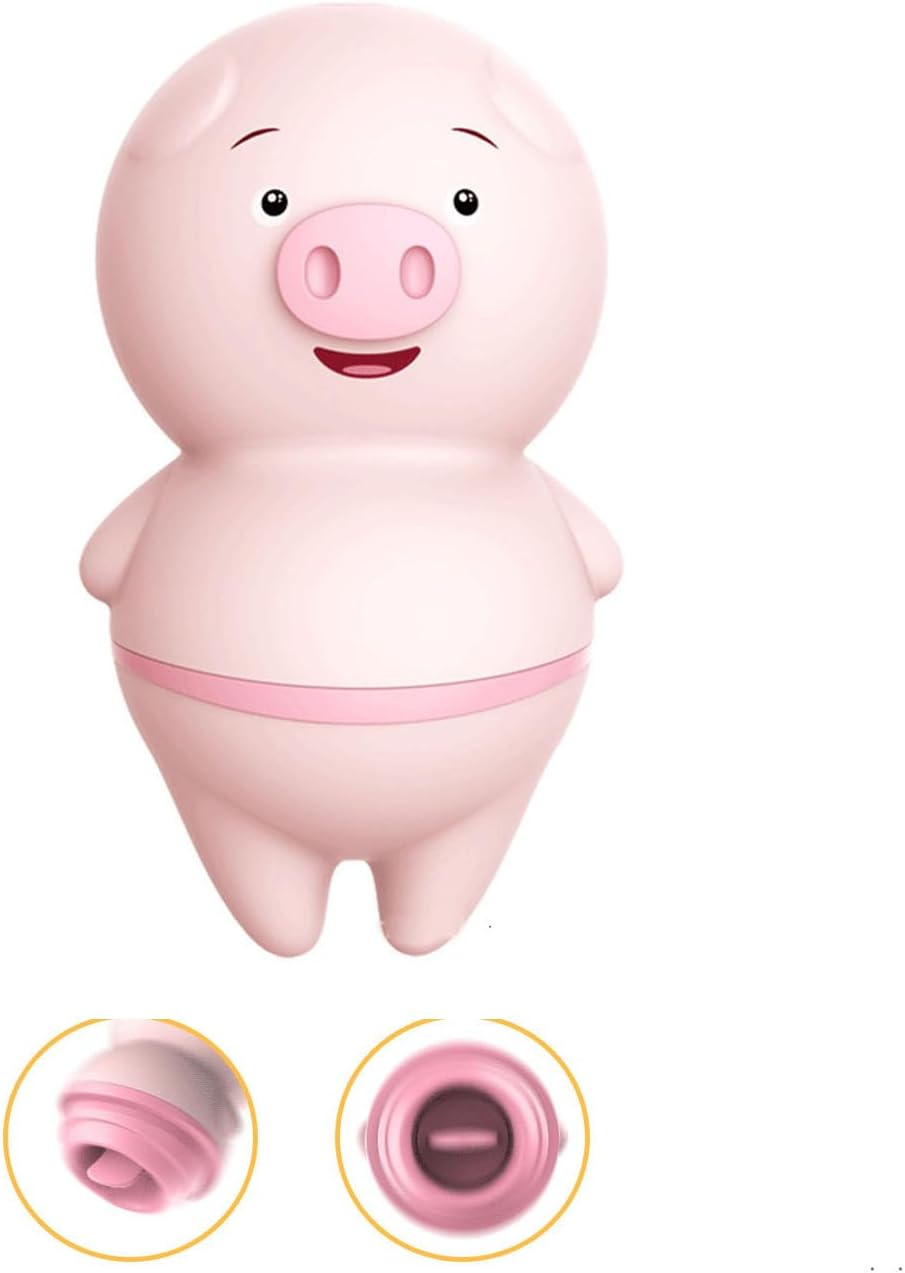 6 Modes Jump Egg Vibrator Cute Pig Shape Mini Vibrator- Silicone Recharge Clitoral Vibrator G Spot Vibrator Adult Sex Toy for Women Man, Pink