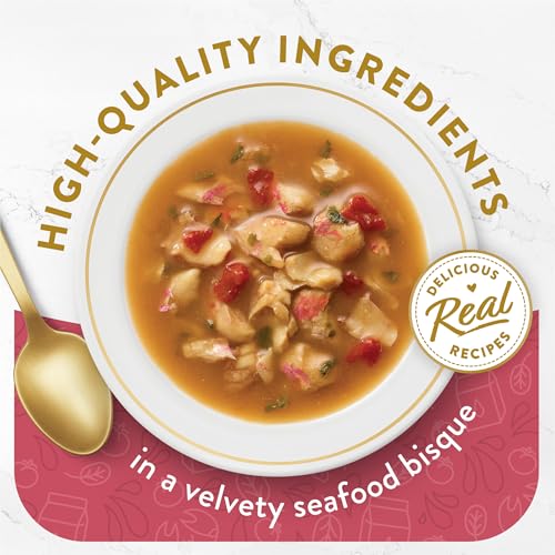 PURINA Fancy Feast Lickable Wet Cat Food Broth Topper Seafood Bisque and - (16) 1.4 oz. Pouches - image 2