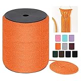 Cordón de macramé de 4 mm x 240 yardas (722 pies), cuerda de algodón de colores para macramé, 3 hebras trenzadas y coloridas para colgar en la pared, ganchos de plantas, envoltura de regalos y