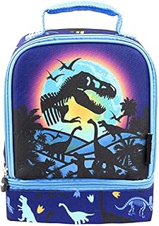 Fringoo - Double Decker Lunch Bag - Dinosaur Design - Lunch Bag for Kids - Lunch Bag with Compartment - Dinosaur Lunch Box, Great School Lunch Bag - Fully Insulated