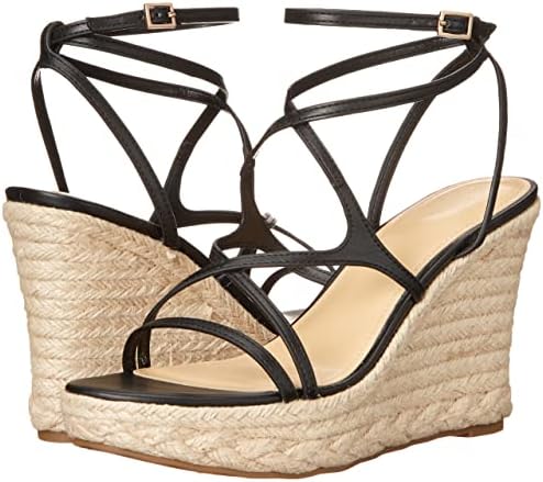 GUESS Women's Hirani Wedge Sandal, Black, 9.5 | Image 6