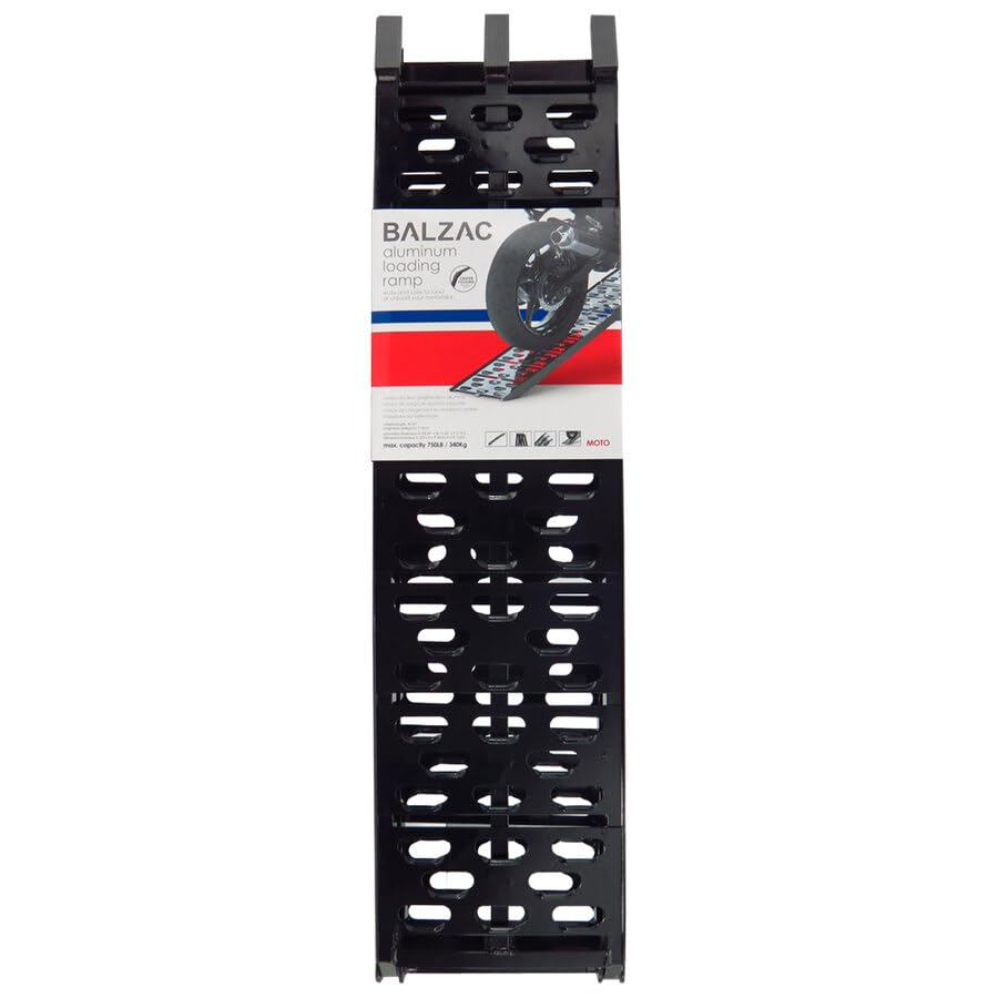 Balzac Rampa di Carico Pieghevole in Alluminio ad Arco | Pedana per Moto | Portata 340kg | Lunghezza 227cm | Superficie Antiscivolo | Rampa per Gradini e Veicoli