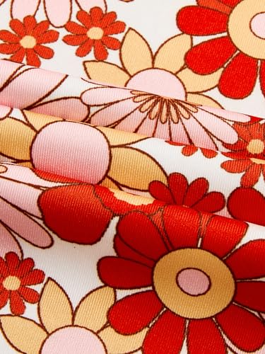 Image of OYOANGLE Girl's 2 Piece Outfits Bow Knot Floral Print Short Sleeve Tie Front Top Sleeveless Cute Cami Dresses Sets