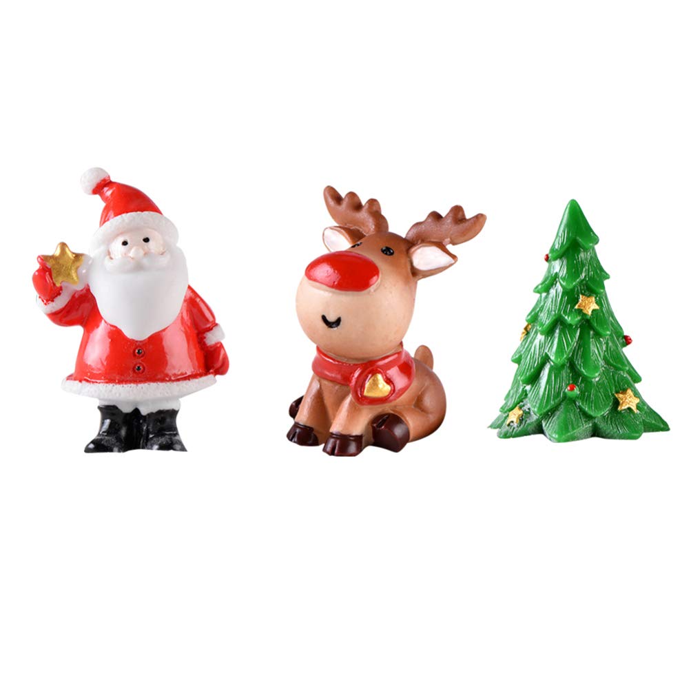 12 Piezas Decoración De Escritorio De Navidad Decoración Navideña De Casa De Muñecas Cifras Micro Paisaje De Santa Claus Micro Paisaje De Muñeco De Nieve Miniatura Oficina Planta