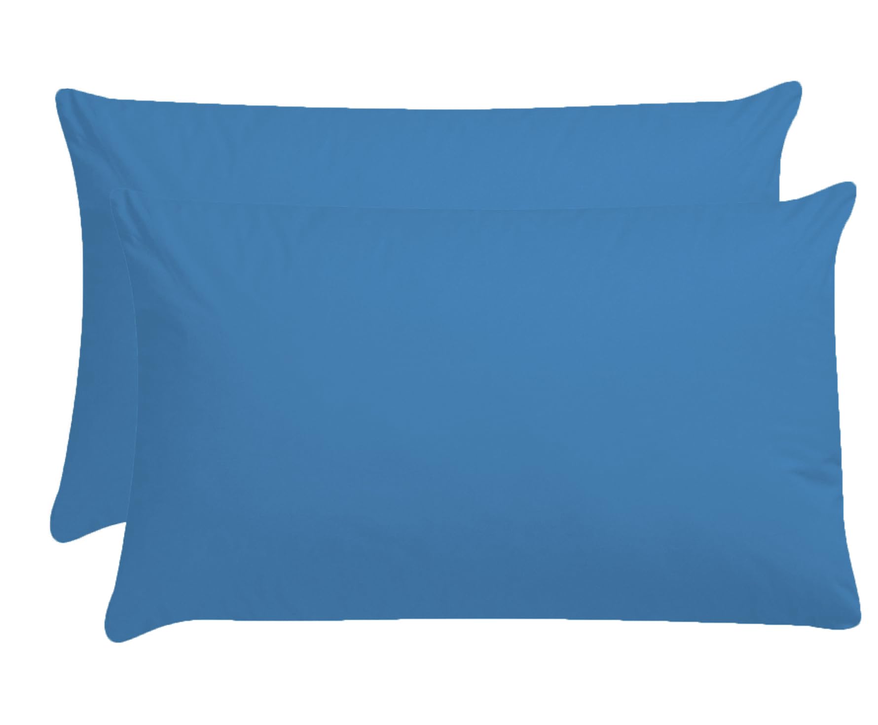 Amigozone Mid Blue Plain Pollycotton Cot Bed Pillow Pair Cases (Mid Blue)