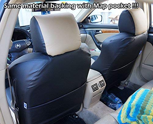 For FORD E-150 E-250 E-350 IGGEE S.LEATHER CUSTOM MADE FIT 2 FRONT SEAT COVERS - Foto 8