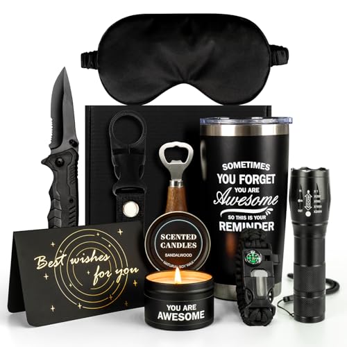 HN HAIINAA Birthday Gifts Baskets for Men, Cool Camping Gift Sets for Guys, Son, Brother,...