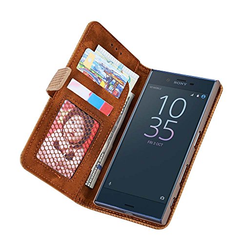Capa Dfly-US Xperia XZ/XZs, capa carteira flip de couro PU premium com design Breathe Freely para So