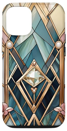 �A�[���f�R���̃��g���Ȋ􉽊w�͗l�̉ԕ��X�e���h�O���X�f�U�C���B �X�}�z�P�[�X iPhone 12/12 Pro �p