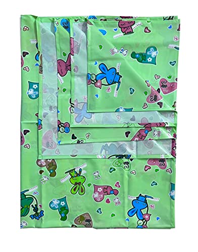 Image of EcoSoft Plastic Sheet,PVC Sheet for Kids,Rubber Sheet for Babies,Bed Wetting Protector(90 x 135 cm) (Green Heart)