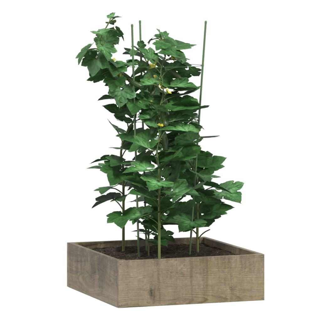 Podpory na rośliny z 3 pierścieniami ze stali powlekanej na zielono, wysokość 75 cm, zestaw 5 stabilnych podpór do pomidorów, warzyw i roślin pnących w ogrodzie lub na balkonie