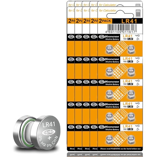 hunbath 100 Pack LR41 AG3 Battery 392 384 192 SR41 L736 LR736 1.55V Button Coin Cell Batteries,Premium Alkaline Battery for Hearing Aids, Thermometers, Lights