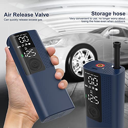 Vastar Mini Tyre Inflator Air Compressor-Electric Pump 2000mAH, Portable Air Compressor-with LED Light, for Car… - Image 5