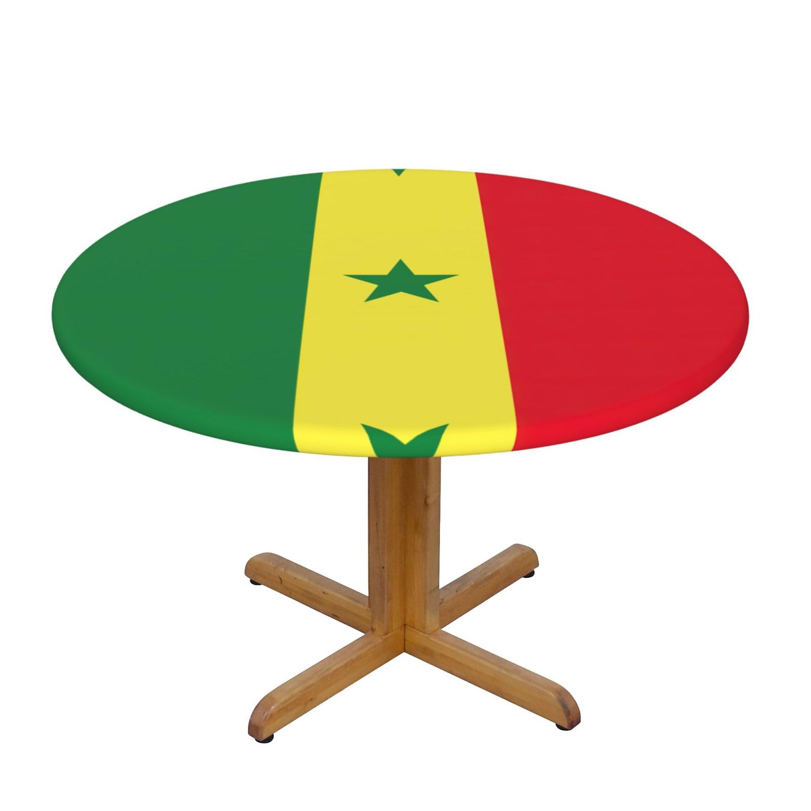 Flag Of Senegal Print Oxford Wipeable Tablecloth Oil-Resistant Outdoor Table Cover Reusable Birthday Table Protector