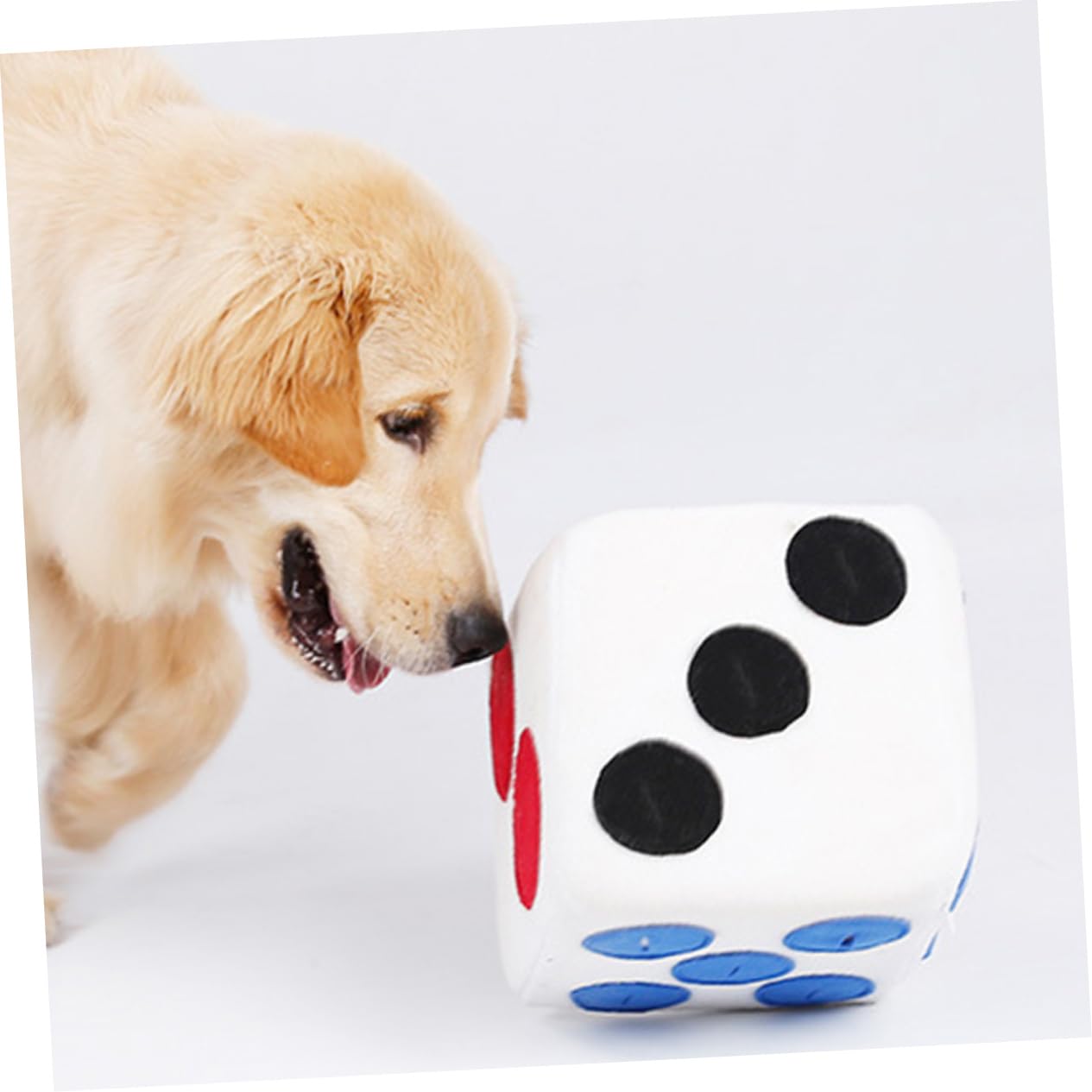 SUPVOX Jouet Chien Peluche Forme Dé Distributeur Croquettes Anti-étranglement Jouet Olfactif Alimentation Lente
