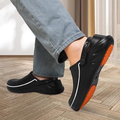 Image of Haifago Non Slip Chef Shoes for Men Women, Waterproof Slip Resistant Kitchen Work Shoe Food Service Nursing Clogs