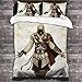 N \ A Assassin's Creed zestaw pościeli poszewka na kołdrę i poszewka na poduszkę 3-częściowy zestaw pościeli 200 cm x 180 cm