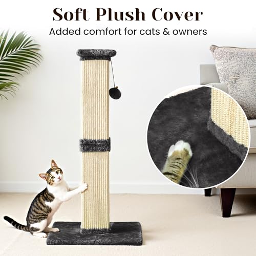 Rascador alto para gato de sisal y madera 32 pulgadas miniatura 6