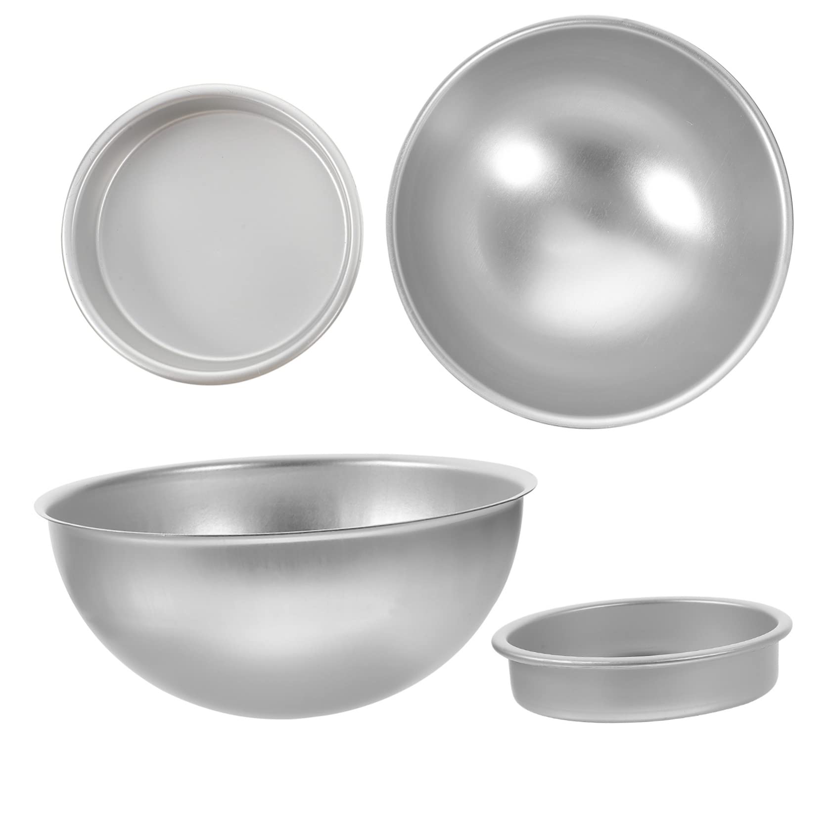 Ciieeo 2 Pack of Cake Supply Sturdy Aluminium Alloy Half Ball Shape Cake Moulds for Home Use