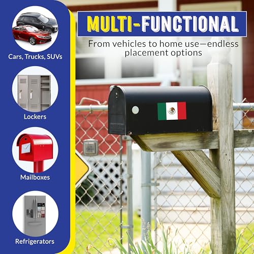 Image of Magnet Me Up Mexico Mexican Flag Car Magnet - 3x5 Inches - 2 Pack, UV Printed Vinyl - Weatherproof, Durable Magnetic Decal - Patriotic Mexico Car Accessory - Fridge, Locker, Made in USA