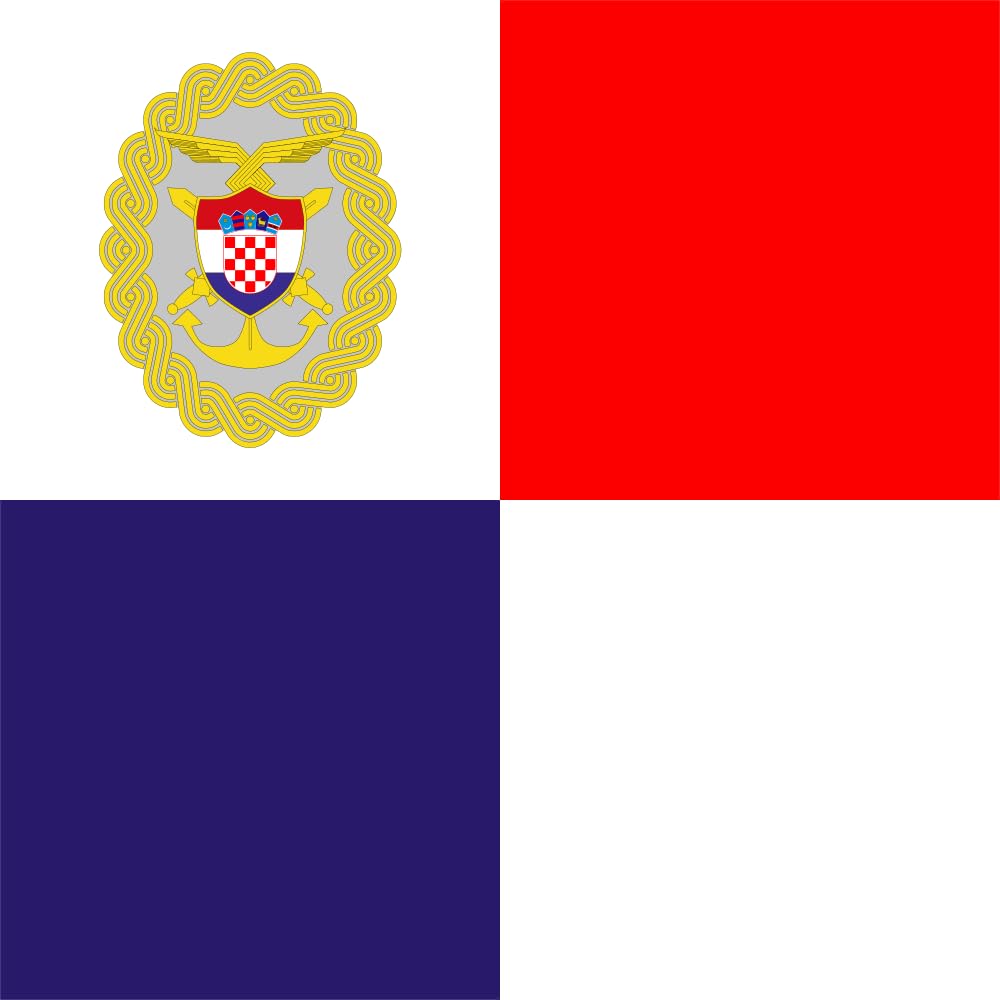 Drapeau Croate Chef d'État-Major pavillon naval pour décoration de salon et mât