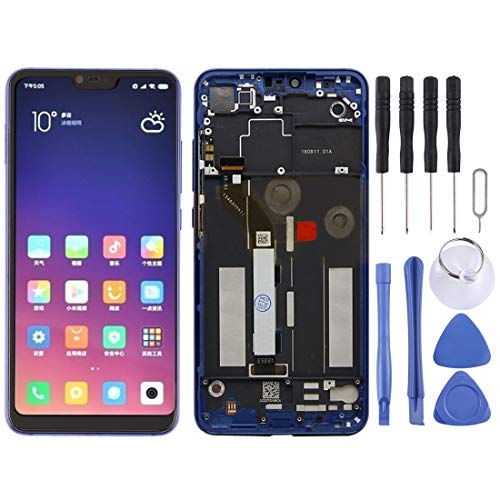 Écran LCD de remplacement avec cadre pour Xiaomi Mi 8 Lite tactile noir bleu