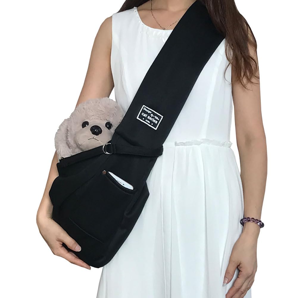 Sacs de Transport Bandoulière pour Chien Chat Portable Sac de Transport Réglable pour Petits Animaux Sac de Single-épaule Chiot Chaton Respirant Sac de Voyage Chien pour Parc Camping Vélo