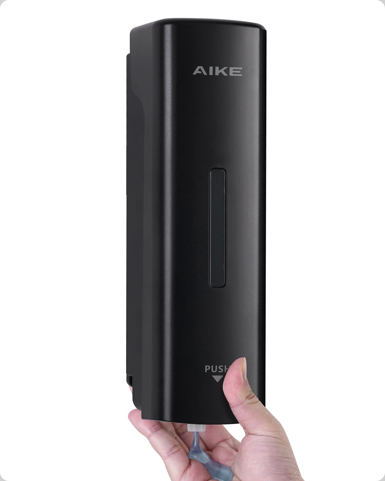 AIKE EasyPush Soap Dispenser, No-Drill Wall Mounted for Kitchen & Bathroom, Saves Space, Single