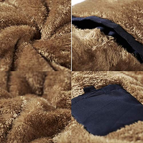 Image of PRIJOUHE Men's Winter Coats Down Jackets Outerwear Long Cotton Coat Men Thick Warm Fur Jacket Coat Overcoat