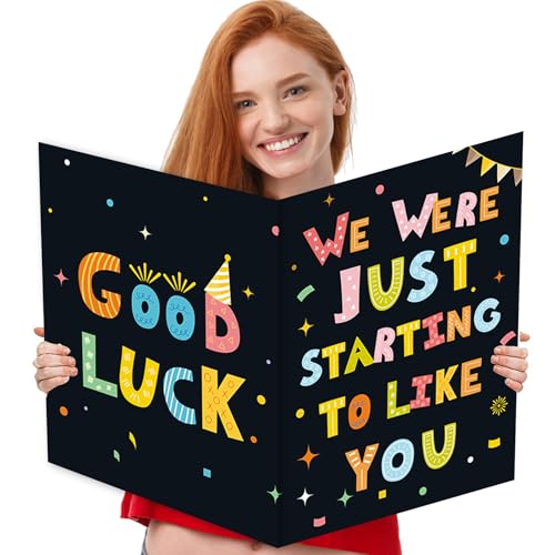 Image of We Will Miss You Card, Jumbo Farewell Card with Envelope, Big Good Luck Card,We Were Just Starting To Like You Decoration, Funny Going Away Party Decorations, Goodbye Party Decorations, Going Away Gift for Coworker Men Women (14x22iinch)