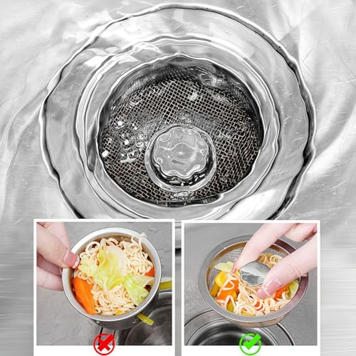 Colador para fregadero de cocina acero inoxidable 2 piezas miniatura 5