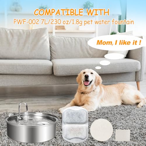 Image of 22 Sets Pet Water Fountain Filter Replacement Compatible with Oneisall PWF-002 7L /230oz Dog Water Fountain, Dog Water Bowl Filters with Pre-Filters and Pump Sponges