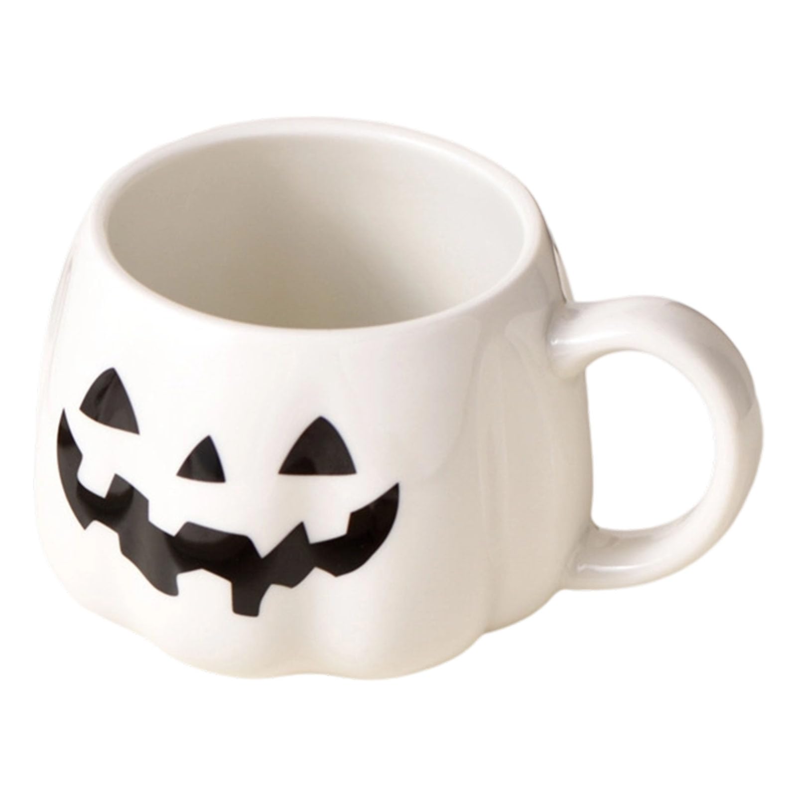 Tsophreniq Ergonomic Halloween Pumpkin Cup Ceramic Drinkware for Tea Coffee Chocolate Drink Heat Immune Luminousness Sophisticated Addition Unique Pumpkin Molded Cup