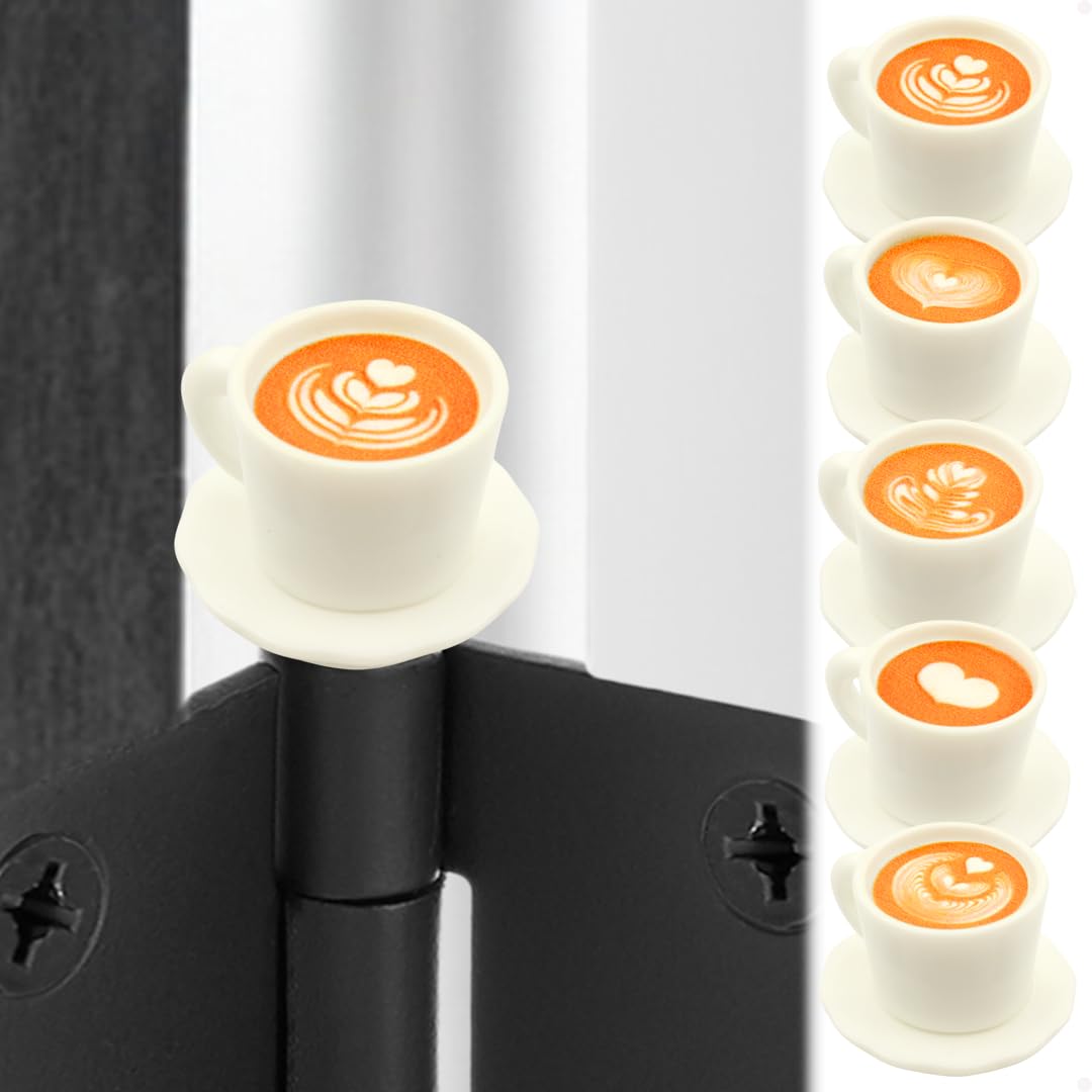Door Hinge Heads Decorative Topper - Coffee Latte Art Hinge Head