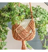 Hanging Planter with Patterns,2Packs Macrame Plant Hangers Indoor Macrame for up to 8 inch Pot Cr...