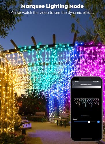 Smart RGB Christmas Lights for Outdoor Use, 33Ft 304 LED with App Control and Music Sync