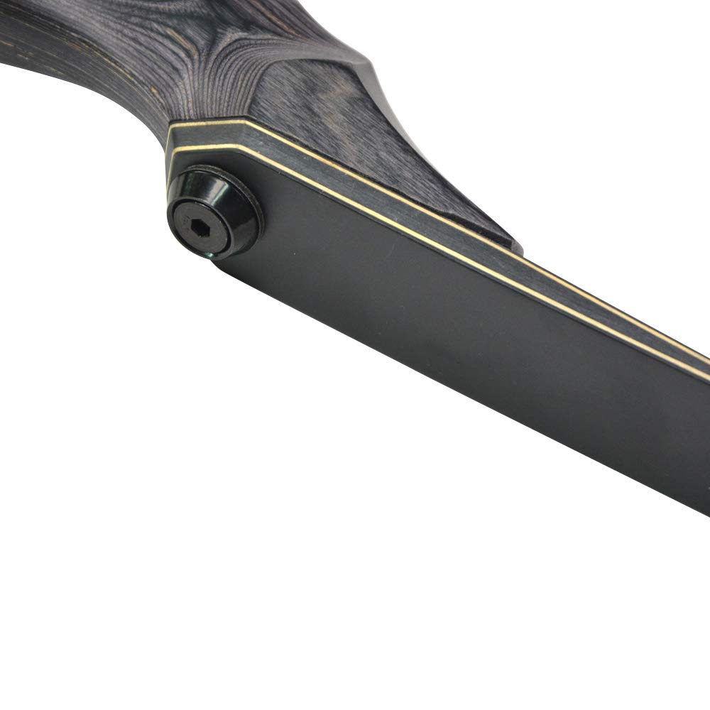 AMEYXGS Tiro con l'arco 60" Takedown Arco Ricurvo e Freccia Set Riser in Legno 25-60 libbre Arco da Caccia Tradizionale Longbow Arco per Adulti da Caccia all'aperto Mano Sinistra