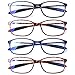 DOOViC Computer Reading Glasses 4 Pack Blue Light Blocking Readers for Women Men Anti Eyestrain Flexible Lightweight Glasses 2.50 Strength
