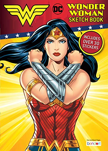 Wonder Woman 48-Page Deluxe Activity Sketch Book with 30 Stickers, 47662 Bendon