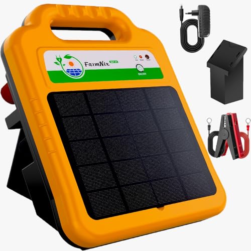 Pastor Electrico Solar, 0.2 Joules 8KV Pastor Electrico, 16KM Pastor Electrico Para Perros Para la Prevención de la Fauna Salvaje, Granja, Aves de Corral, Jardín.