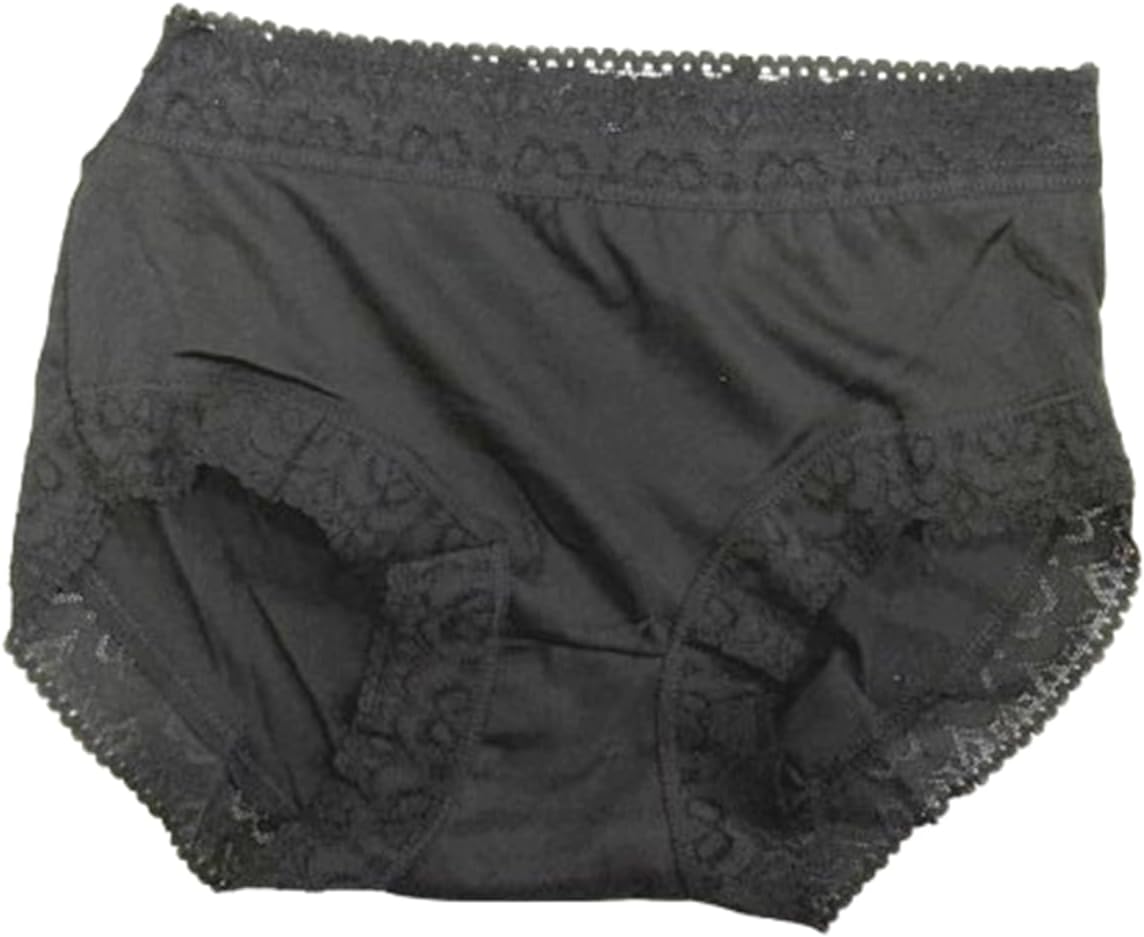 5 pack Adult Unisex High Waist and leg Lace Trim Panties Nylon soft and stretchy Size Hip 42-44 inches Random Color Multi - Image 4