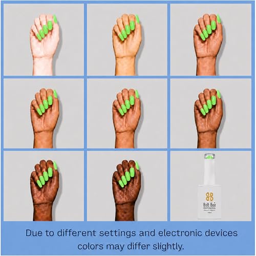 Image of Bolt Bee Glow Green Color Gel Nail Polish Soak Off UV Gel DIY at Home 15ML Manicure Salon Nail Art