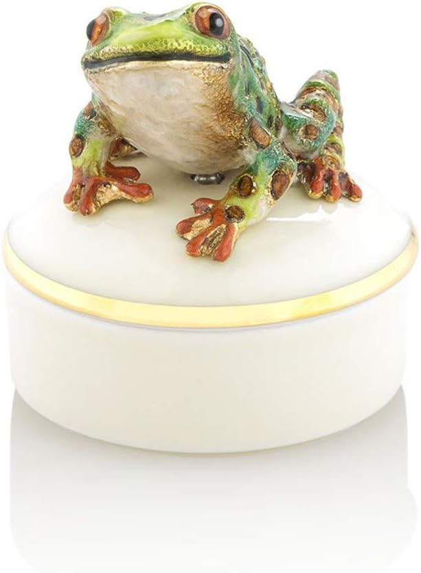 Jay StrongwaterRound Porcelain Box - Mac Frog
