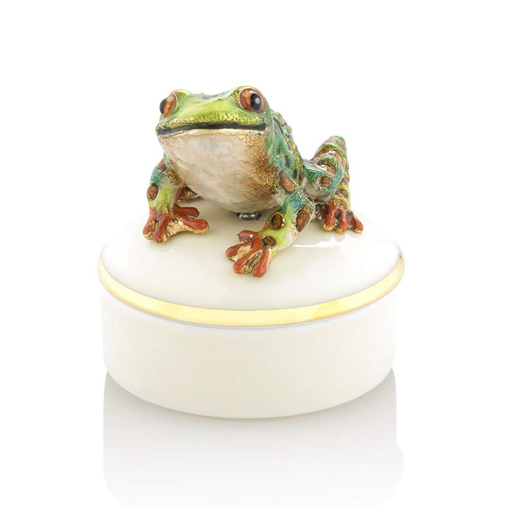 Jay StrongwaterRound Porcelain Box - Mac Frog